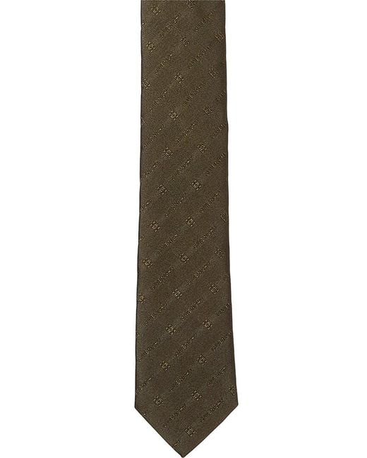 Givenchy Greyish Green Diagonal Logo Silk Tie for men