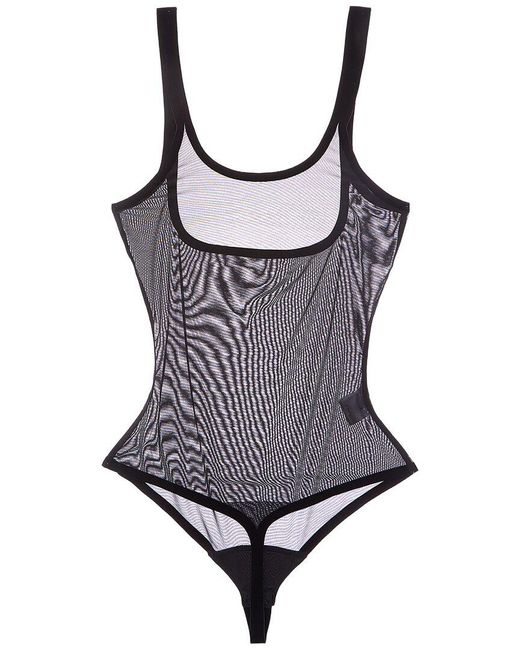 Wolford Brown Tulle Form String Bodysuit