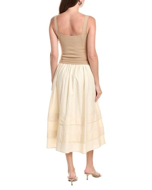 Moon River Natural Midi Dress