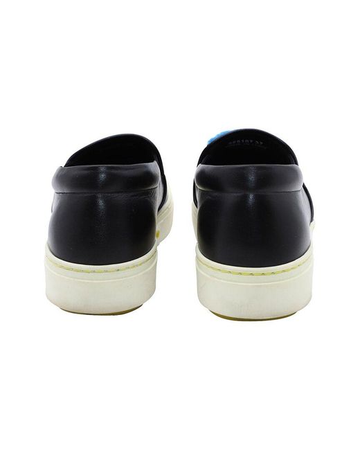 Fendi Blue Leather Ff Slip-on Sneaker (authentic Pre-loved)