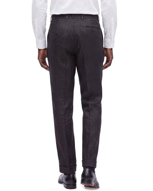 Kilgour Black Linen Trouser for men
