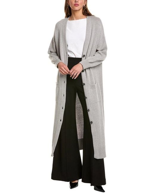 525 America White Wool-Blend Duster Cardigan