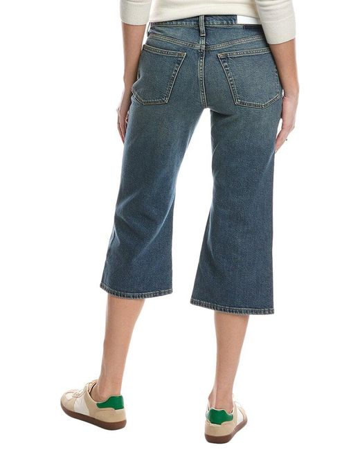 Re/done Blue Distress Super Crop Flare Jean
