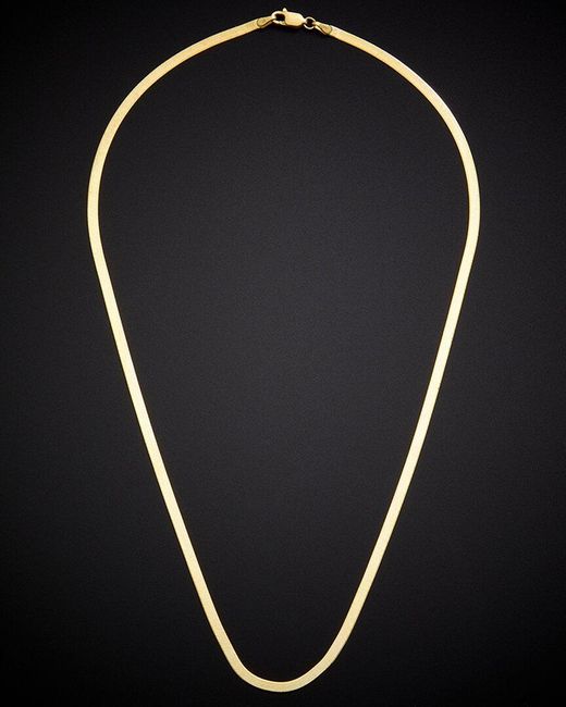 Italian Gold Black 14K 2.8Mm Flex Herringbone Necklace