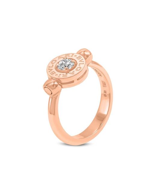 BVLGARI Pink 18k Rose Gold 0.10 Ct. Tw. Diamond Ring