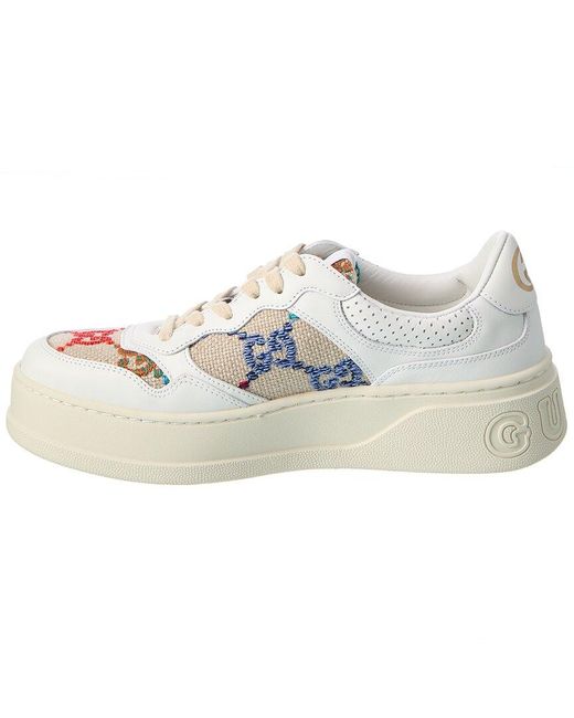 Gucci GG Canvas & Leather Sneaker in Pink | Lyst