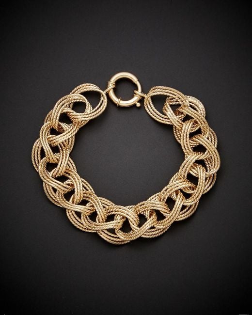 Italian Gold Black 14k Triple Twist Link Bracelet