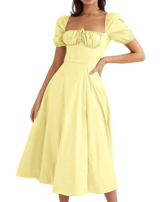 Nia Yellow Midi Dress
