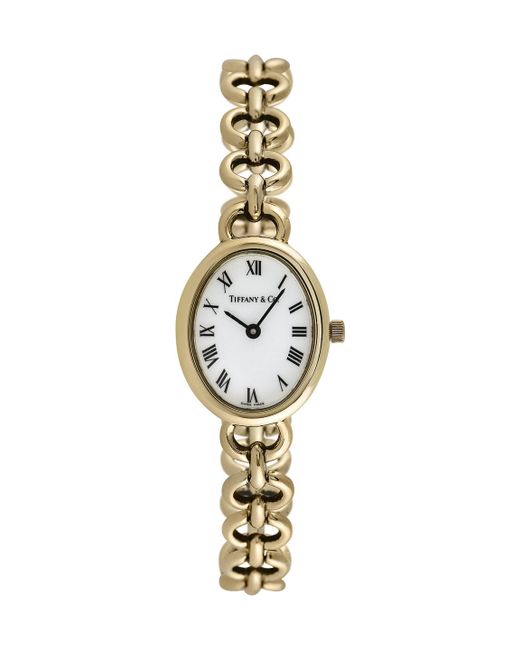 Tiffany & Co. Vintage Tiffany & Co. 14k Yellow Gold Watch, 24mm in Metallic  | Lyst