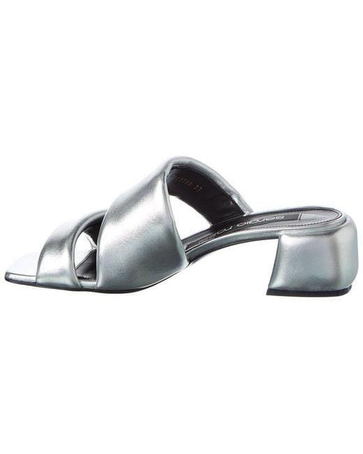 Sergio Rossi Gray Spongy 45 Leather Sandal