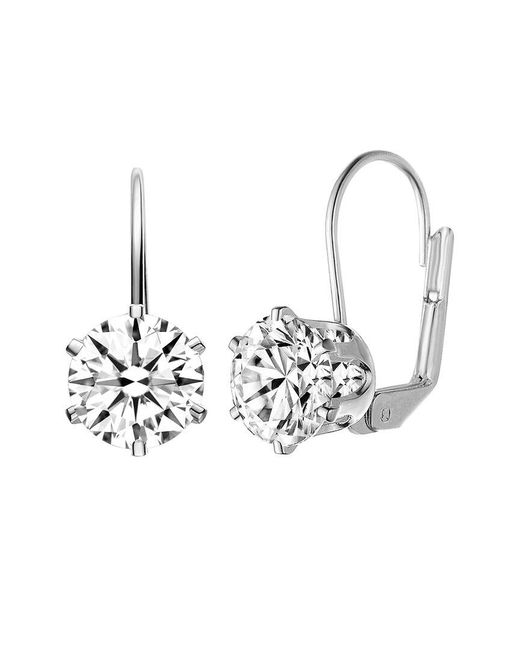 Genevive Jewelry White Silver Cz Studs