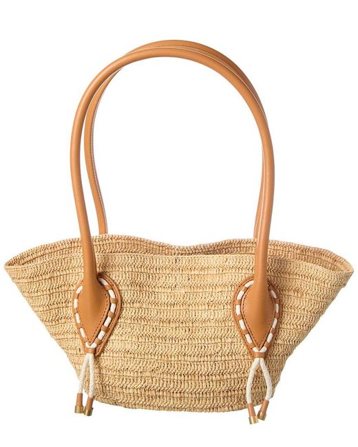 Christian Louboutin Brown Venus Mini Raffia & Leather Tote