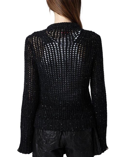 Zadig & Voltaire Black Cashmere & Wool-Blend Sweater
