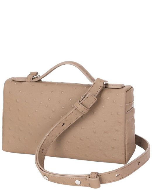 Tiffany & Fred Paris Brown Embossed Leather Top Handle Crossbody
