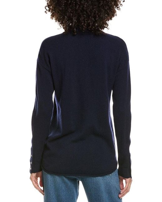 InCashmere Blue Shirt Style Wool & Cashmere-Blend Sweater
