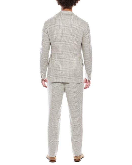 Brunello Cucinelli Gray 2Pc Wool & Silk-Blend Suit With Pleated Pant for men