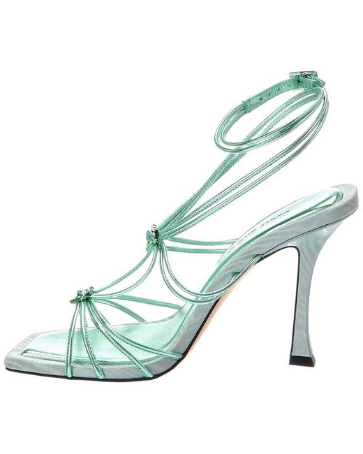 Jimmy Choo Green Indiya 100 Leather Sandal