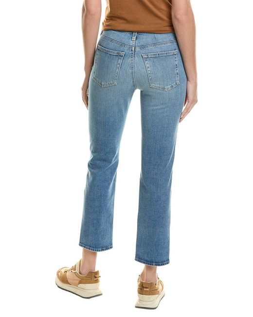 AG Jeans Blue Isabelle High-rise Straight Crop Jean
