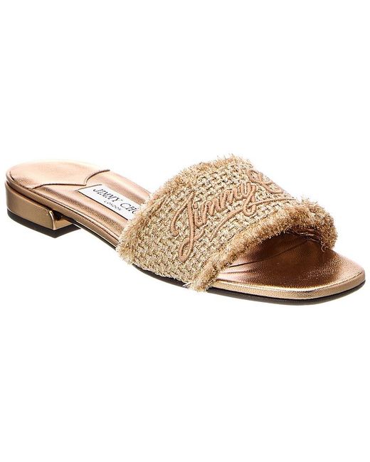 Jimmy Choo Brown Joa Canvas Sandal