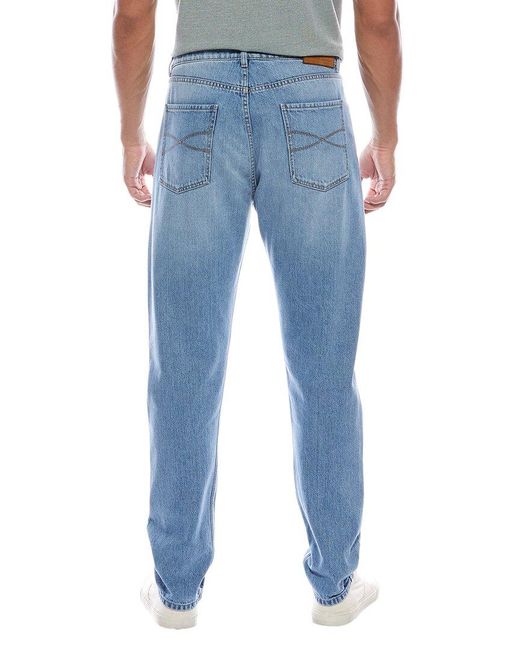 Brunello Cucinelli Blue Medium Wash Iconic Fit Jean for men