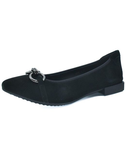 The Flexx Black Raven Suede Flat