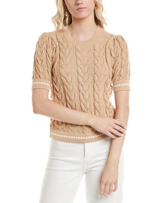 Design History Natural Puff Sleeve Sweater