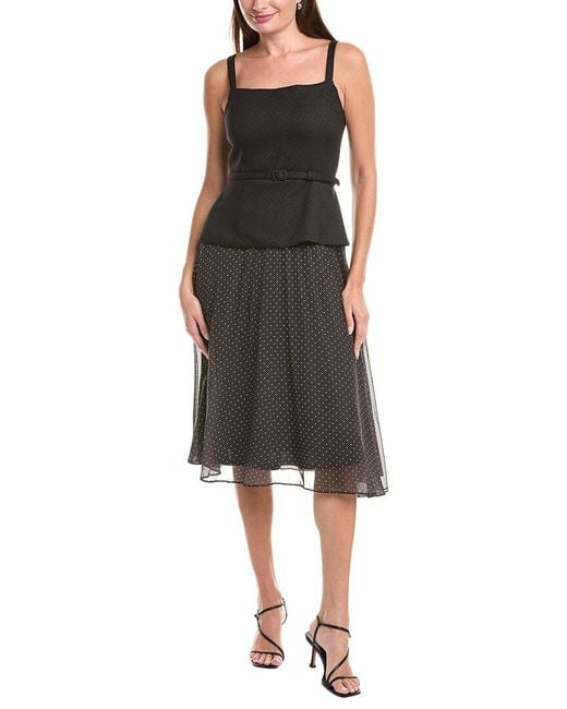 Julia Jordan Black Peplum Waist Midi Dress