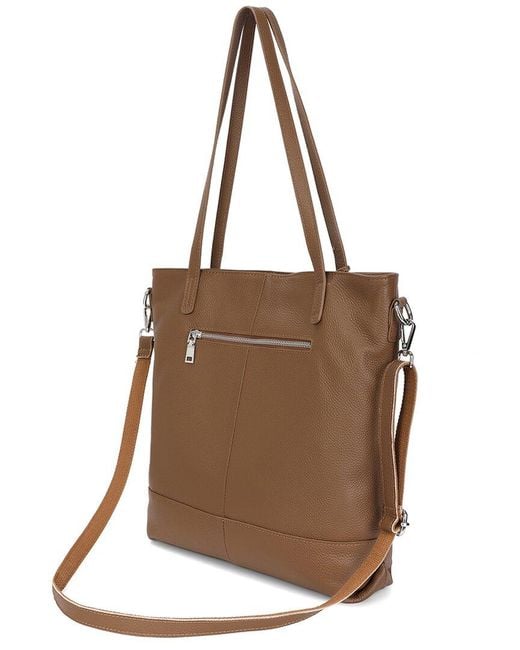 Tiffany & Fred Paris Brown Grained Leather Tote