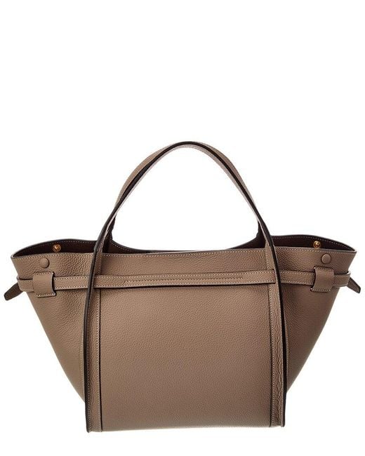 Tod's Brown Logo Small Leather Tote