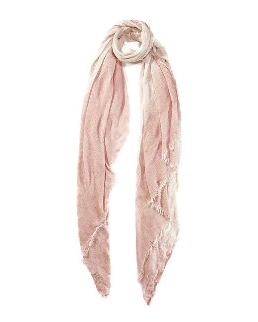 Blue Pacific Pink Turkish 2-tone Linen-blend Scarf