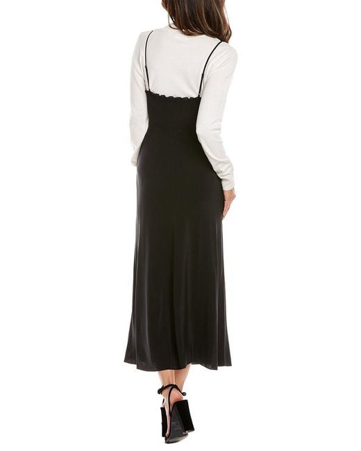 Rebecca Taylor Black Patchwork Lace Silk Maxi Dress