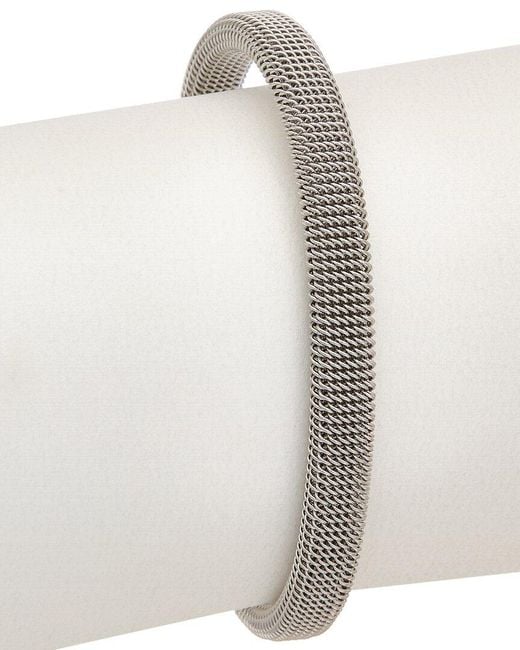 Juvell White 18k Two-tone Plated Cz Twisted Cable Cuff Bracelet