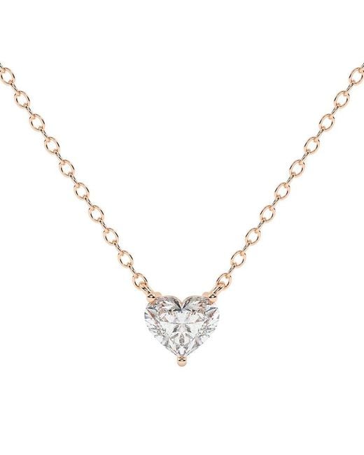 Lab Grown Diamonds Metallic 14K 0.25 Ct. Tw. Lab-Grown Diamond Necklace