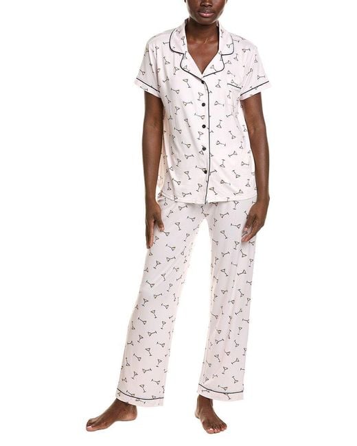Haute Dreamz White 2pc Pajama Pant Set