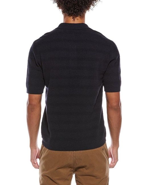 Rag & Bone Black Troy Zuma Toweling Polo Shirt for men