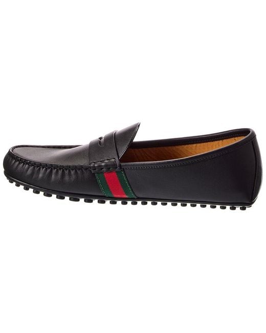 Gucci Brown Web Leather Driver for men