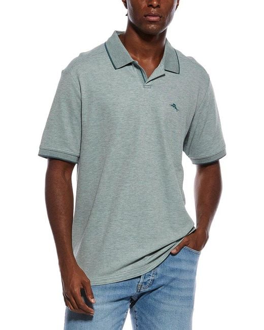Tommy Bahama Blue Emfielder Johnny Collar Polo Shirt for men