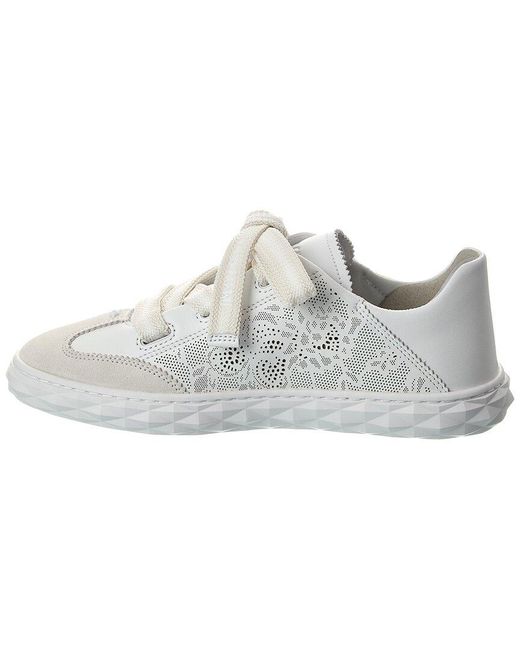 Jimmy Choo White Diamond Light Flex/F Leather Sneaker