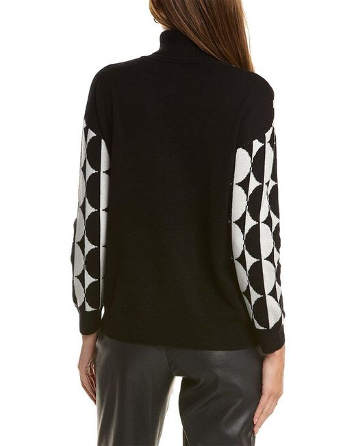 Kier + J Black Kier + J Printed Turtleneck Wool & Cashmere-blend Sweater