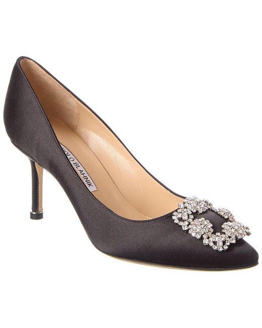 Manolo Blahnik Hangisi 70 Satin Pump in Black - Save 19% - Lyst