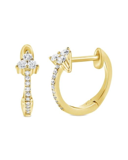 Diana M Metallic Fine Jewelry 14k 0.12 Ct. Tw. Diamond Hoops
