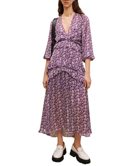 Maje Purple Ronirique Maxi Dress