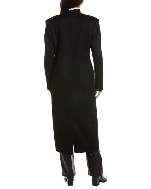 Lamarque Black Double Face Wool-Blend Coat