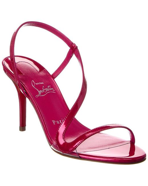 Christian Louboutin Pink Rosa Z 80 Patent & Vinyl Sandal