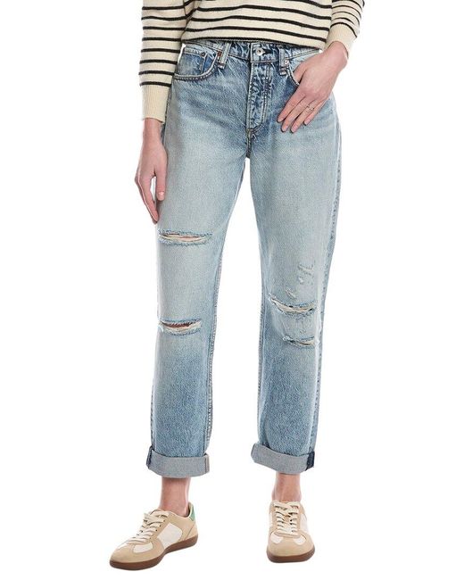 Rag & Bone Blue Rosa Dana Point Boyfriend Jean