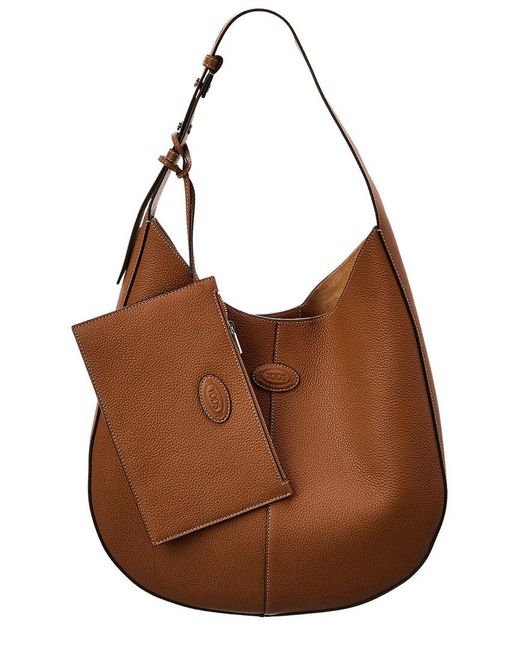 Tod's Brown Di Small Leather Hobo Bag