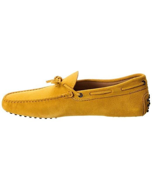 Tod's Yellow New Gommino Suede Loafer for men