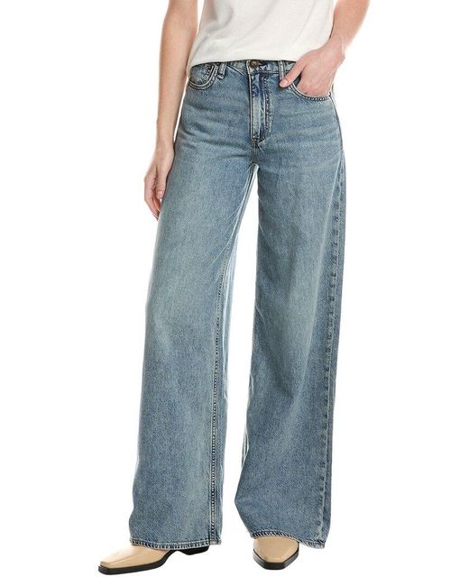 Rag & Bone Blue Featherweight Sofie Full Wide Leg Jean