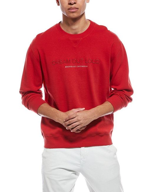 Brunello Cucinelli Red Crewneck Sweatshirt for men