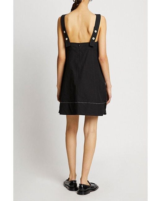 Proenza Schouler Black Linen-blend Mini Dress
